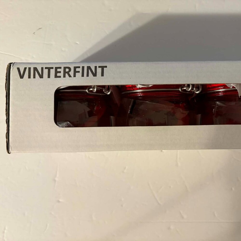 IKEA VINTERFINT Jars with Lid, Red Glass